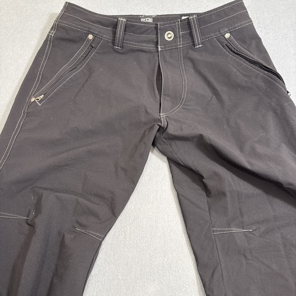 PANTS CARGO KUHL  Woman 16  Black Destroyr Stretch  Outdoor Hiking Zip Pockets - Picture 2 of 11